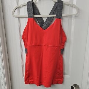 Lululemon Athletica Red and Gray Tank Top